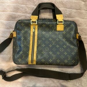 Louis Vuitton Black and Gold Monogram Briefcase